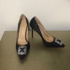 Satin Jewel Pumps
